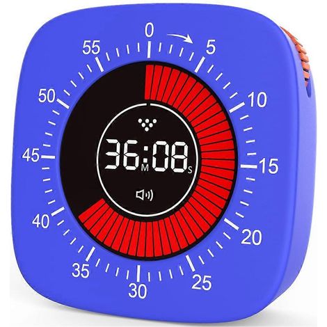 Visueller Timer für Kinder, digitaler Timer mit 60-Minuten-Countdown, geräuschloser Timer fürs Büro, ideal zum Lernen und Unterrichten. (1/5)