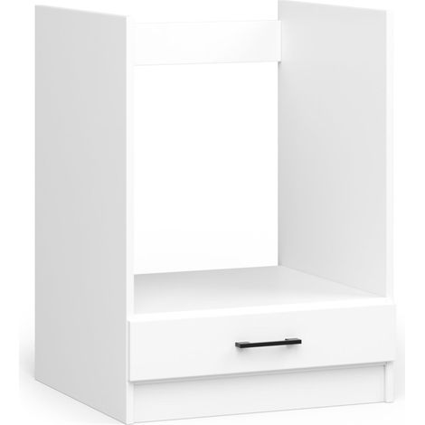 Akord – Armoire de cuisine basse 60 cm – 1 porte battante – Panneau stratifié blanc – Dimensions 60x55x82 cm – Pour four standard (1/5)