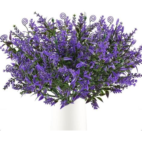 Künstliche Blumendekoration 2 Stück Lavendel Künstliche Pflanze Balkonpflanzen Grünpflanze Künstliche Blumen Kunststoffblumen für Topfgarten Balkon Hochzeitsdekoration (1/5)