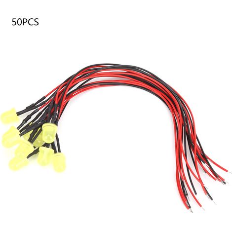 Ampoule Led 12V 8MM - Fil Cuivre Pur 26AWG 20CM - Pour Projets Électroniques Et Tableau De Bord - Lot De 50 Pièces (1/5)