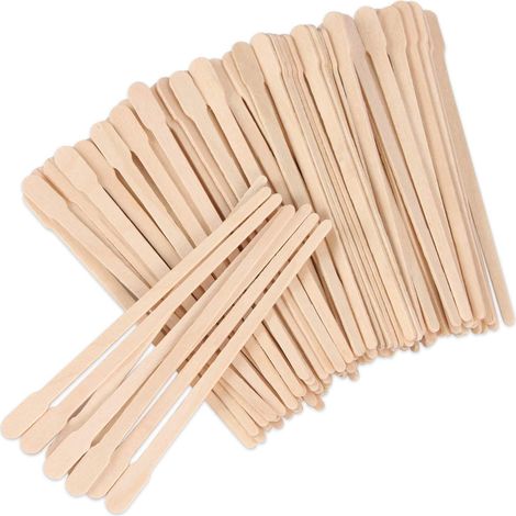 200 Pcs Bâtonnets de Cire pour Sourcils, Applicateurs en Bois pour Épilation du Visage, Jambes, Petits Spatules pour Artisanat (Avec Poignée) (1/5)
