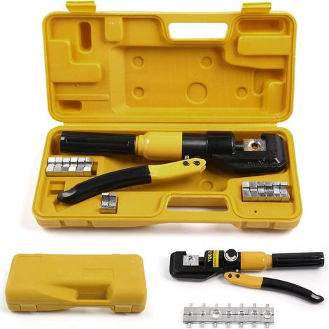 8 Ton 7 Dies Hydraulic Crimping Tool Crimper Kit Crimping Tool Electric Battery Cable Wire Terminals Lugs 4-70mm² (1/5)