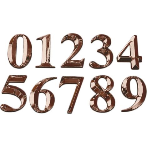 Plaque de Numéro de Maison Moderne 5cm Lot de 10 Pièces en Résine Abs Facile à Installer et Retirer, pour Usage Intérieur et Numéro D'étage (1/5)