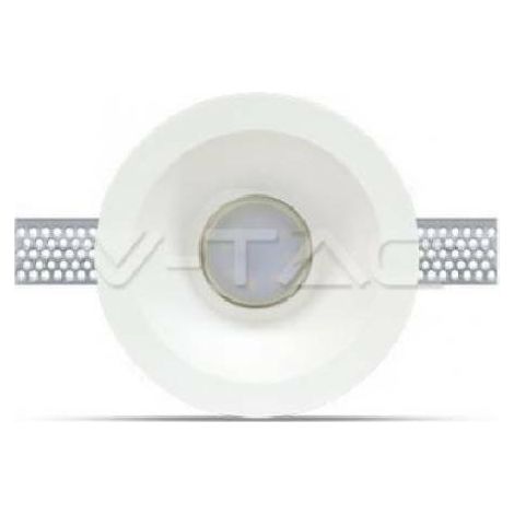 Portalámparas LED empotrable redondo V-TAC GU10 y GU5.3 (MR16) Cuerpo de yeso blanco