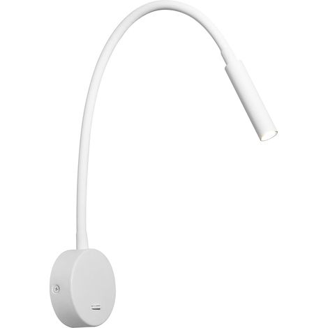 Lampe de lecture murale LED 3W blanc chaud 3000K avec col de cygne et interrupteur, idéale pour lire au lit, dans la chambre ou le salon. (1/5)