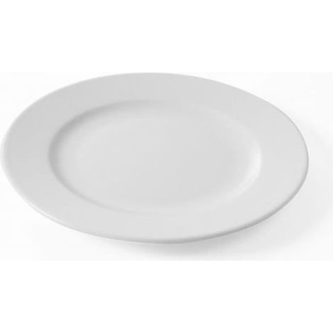 12 assiettes plates Delta, porcelaine hôtelière, 24 cm, blanc, usage quotidien et événementiel (1/2)