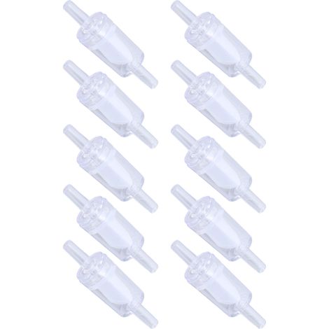 Lot de 10 clapets anti-retour 4 mm PP pour pompe à air aquarium, vanne stop liquide gaz 1 sens, blanc, aquariologie (1/5)
