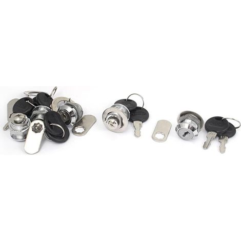 Serrures à came tubulaires en métal, boîte outils haute sécurité 26mm, 5 pièces
