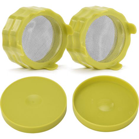Couvercle ABS avec tamis inox pour bocaux Mason à large ouverture (1/5)