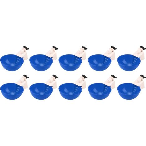 Distributeur d'eau de Volaille de Grande Capacité, 10 Pièces, Abreuvoir Automatique pour Poules, Canards, Oies, Cailles, Pigeons, Dinde(Bleu) (1/5)