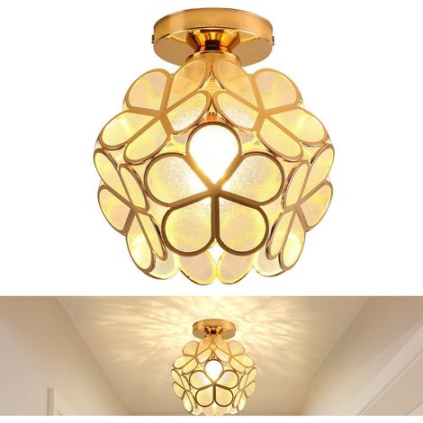 Lustre, plafonnier en verre de fleur de cerisier lustre en fleur lampe lustre en forme de pétale éclairage suspendu abat-jour E27 (couleur chaude) (1/5)