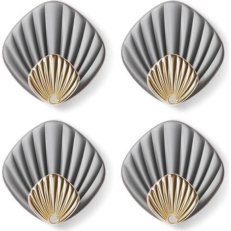 Set mit 4 selbstklebenden Wandhaken, moderne Haken, Haken für Bad und Küche, Garderobenhaken, grau