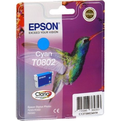 Epson Hummingbird Singlepack Cyan T0802 Claria Photographic Ink (1/5)