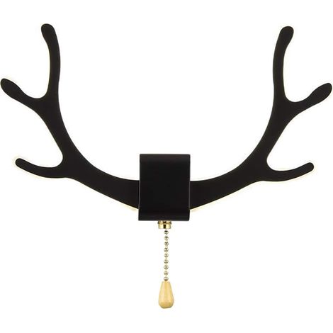 Applique murale led 16 w 3 températures design bois de cerf noir