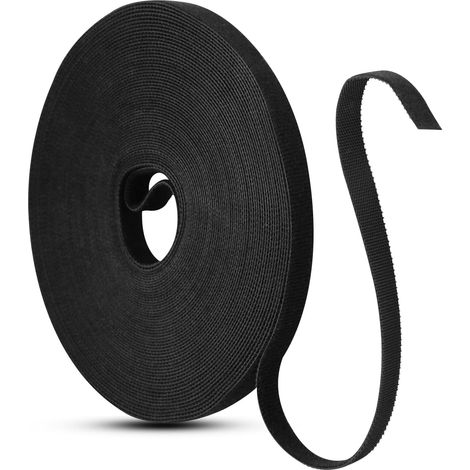 Attaches de câble de 15 m, attaches de câble de 10 mm, sangles de gestion des câbles, sangles en nylon noir réutilisables pour la maison, le bureau et le jardin (1/5)