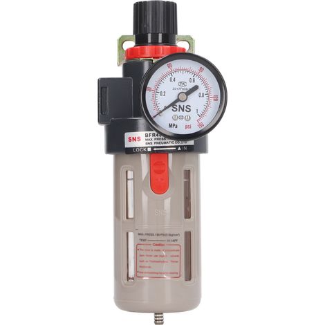 G1/2 Pneumatik-Luftfilter, wiederverwendbar, maximaler Einstelldruck 1,0 MPa, Öl-Wasser-Abscheider-Druckmessgerät-Set (1/5)