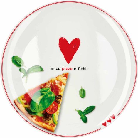 Regalo Italiano Piatto Pizza Melamina Ass. D 33 Cm H 2 Cm Bianco 1 Pz