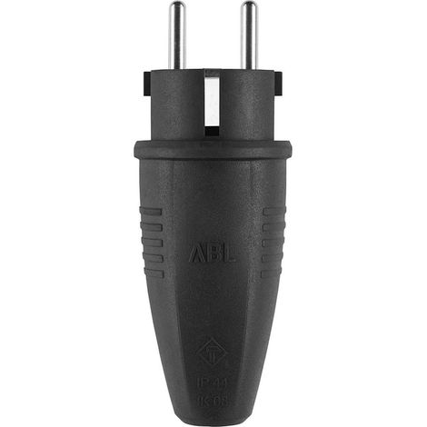 ABL Schutzkontakt-Stecker Original 1506, 250V 16A IP44, TPE, Schwarz, 100000039 (1/5)