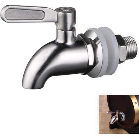 SABIR Robinet de Tonneau,Distributeur de Boissons,Robinet pour Tonneau de Bière, Robinet pour Vin - En Acier Inoxydable et Taille de 16mm (1/5)