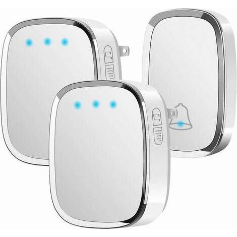 IP44 Waterproof Wireless Outdoor Doorbell, 300 Meter Doorbell, LED Flash Chime Set, 1 Transmitter and 2 Receivers, 5 Volume Levels, 36 Melodies YMYNY (1/4)