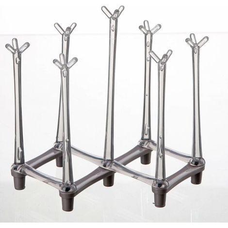 Ausziehbarer Flaschenabtropfer – Flaschenhalter – Geschirrabtropfer – Grau – Ausziehbarer Becherabtropfer – Grau – Geschirrabtropfer aus Kunststoff – Becherabtropfer