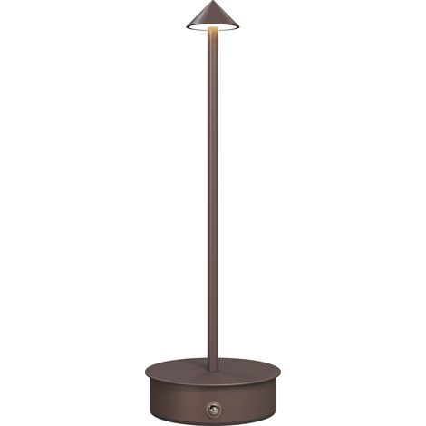 Lampada da Tavolo Touch Luce Led 3 Tonalità Ricaricabile con USB in Acciaio Caffè (1/5)