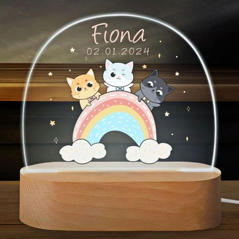 Veilleuse Bébé Personnalisée avec Prénom, Cadeau Naissance Fille Garçon Style 05 (1/5)