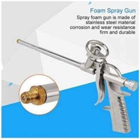 Professional Foam Spray Gun – Heavy Duty Metal Applicator With 2 Extended Nozzles, Adjustable Flow, For PU Insulation, Caulking, And Sealing