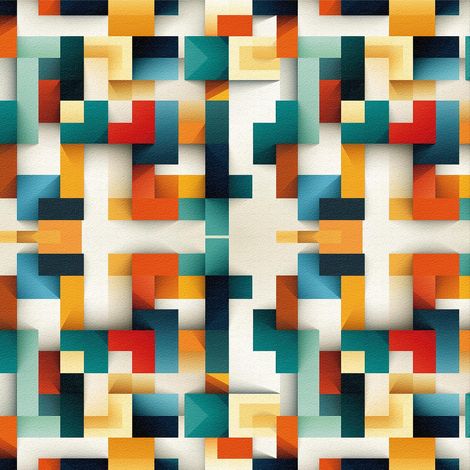 Papier Peint Adhesif Geometrique Coloré,44 x 300cm Papier Adhésif Geometrique Bleu Jaune Beige Orange Papier Peint Mosaïque Carreaux Papier Autocollant pour Meuble,Chambre,Salon,Salle de Bain (1/5)