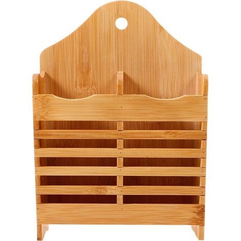 Wooden Wall Mounted Kitchen Utensil Holder, Food Rack and Cutlery Drainer for Practical Kitchen Storage (1/5)