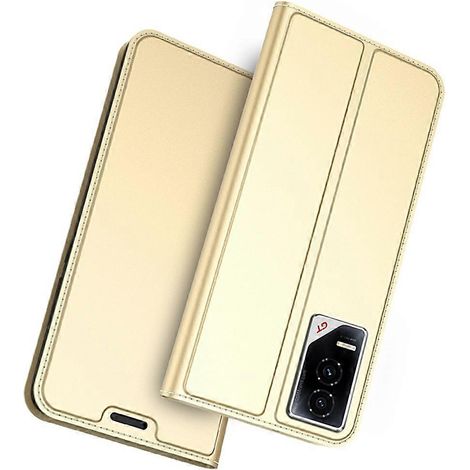 Étui en cuir PU pour Honor GT avec porte-cartes, support et fermeture magnétique - Doré (1/5)