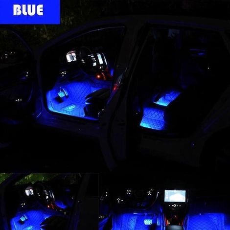 Kit di illuminazione ambientale a LED per vani piedi auto (24 LED) con porta USB e illuminazione RGB automatica. Accessori inclusi. (1/2)