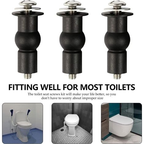 Fixation Abattant WC Vis, WC Siège Charnière, Fixations WC Siège de Boulons à Expansion en Caoutchouc, 6 pièces(M5) (1/3)