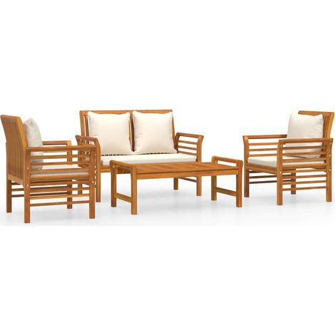 Maison Exclusive - Set Salotto da Giardino 4pz con Cuscini Legno Massello Acacia (1/5)