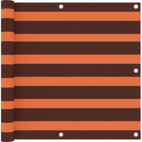 Paravent de balcon, orange et marron, 90 x 500 cm, tissu Oxford (1/5)