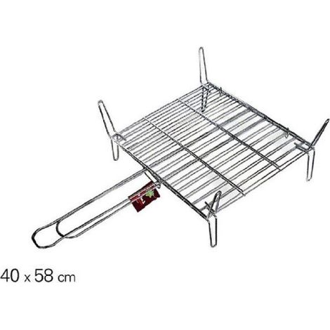 TrAdE Shop Traesio - Graticola In Acciaio Griglia Quadrata 40 X 58 Cm Ideale Per Barbecue Arrosto -
