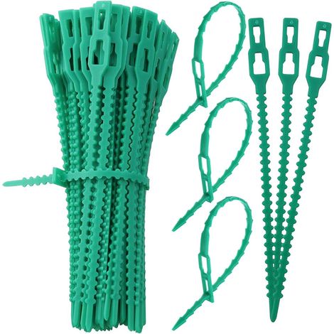 Lot de 100 clips de jardin - clips en plastique réutilisables pour plantes grimpantes (4 x 2,7 cm) (1/3)