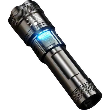 Lampe torche LED ultra puissante, rechargeable, 3 modes d'éclairage, longue durée, étanche IPX7, idéale pour le camping (1/3)
