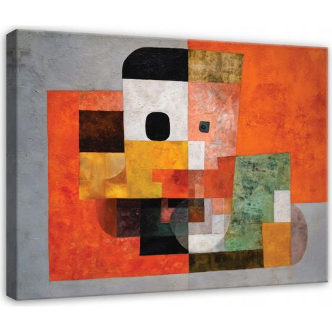 Peinture abstraite géométrique art deco pour chambre salon sur toile 40x30 (1/3)