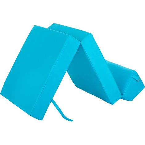Ready Steady Bed - Materasso pieghevole, Futon resistente all'acqua per campeggio, materasso pieghevole con poggiatesta, materasso da viaggio convertibile, 168x60x13cm materasso per ospiti - Turchese (1/5)