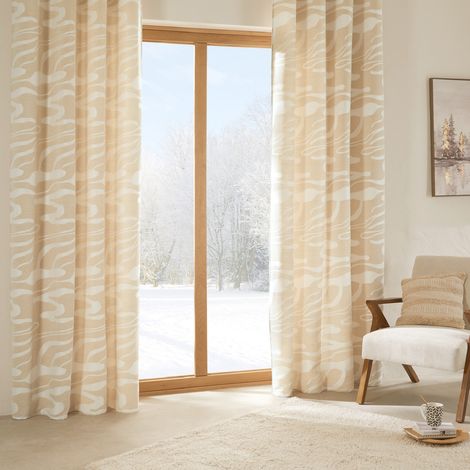Rideau Madini Jacquard beige 140x260cm - Atmosphera créateur d'intérieur (1/5)