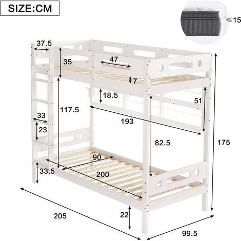 Couchtisch aus Holz in Weiß 205 x 99.5 x 175 cm HOMAIRE (1/5)