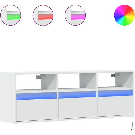 Maison Exclusive - TV-Wandschrank mit LED-Beleuchtung Weiß 130x31
