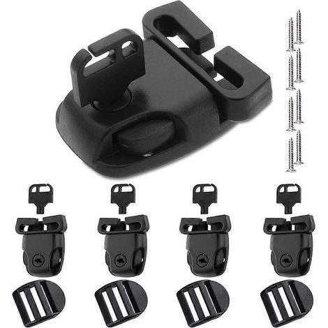 Kit de remplacement de 4 clips pour couverture de spa/jacuzzi avec clés (noir) (1/5)