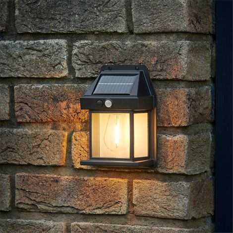 Solar LED Filament Wandleuchte 4er Set Aussen (1/4)