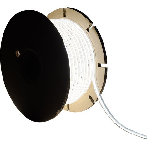 LED-Streifenrolle Dimmbar 220V COB Selbstgleichrichtend 320 LED/m 50m 14W/m 1120lm/m SLKN FLEX Breite 10 mm Schnitt 25cm IP65 5000K Kaltweiß (1/2)