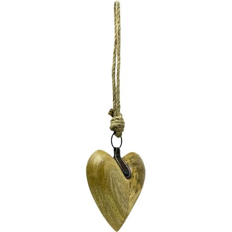 Piccolo ciondolo a forma di cuore in legno - Decorazione romantica per la casa - Regalo ideale per San Valentino e anniversari
