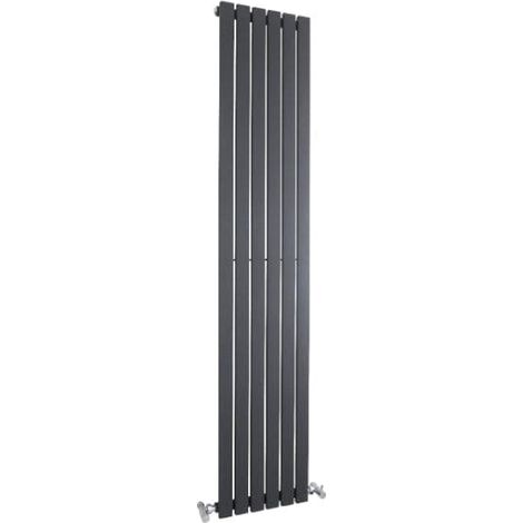 Hudson Reed Sloane Single Designer Vertical Radiator 1800mm H x 354mm W - Anthracite (1/5)