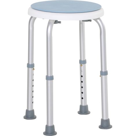 Tabouret de douche antidérapant en aluminium, siège pivotant 360°, hauteur réglable, tabouret de bain stable (1/5)