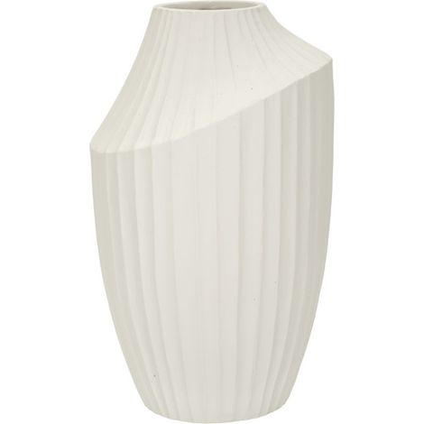 Vaso Ice medio in magnesio color crema con coste verticali